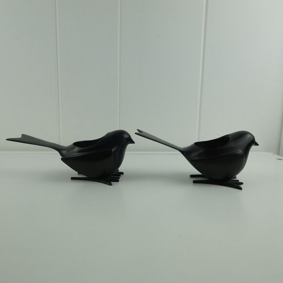 Metal Birds Votive and Tealight Candle Holders Set of 2 Made in India - Picture 4 of 11